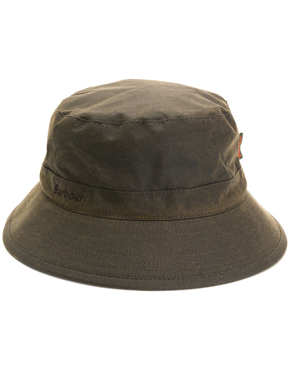 Barbour logo刺绣涂蜡运动帽 - 褐色