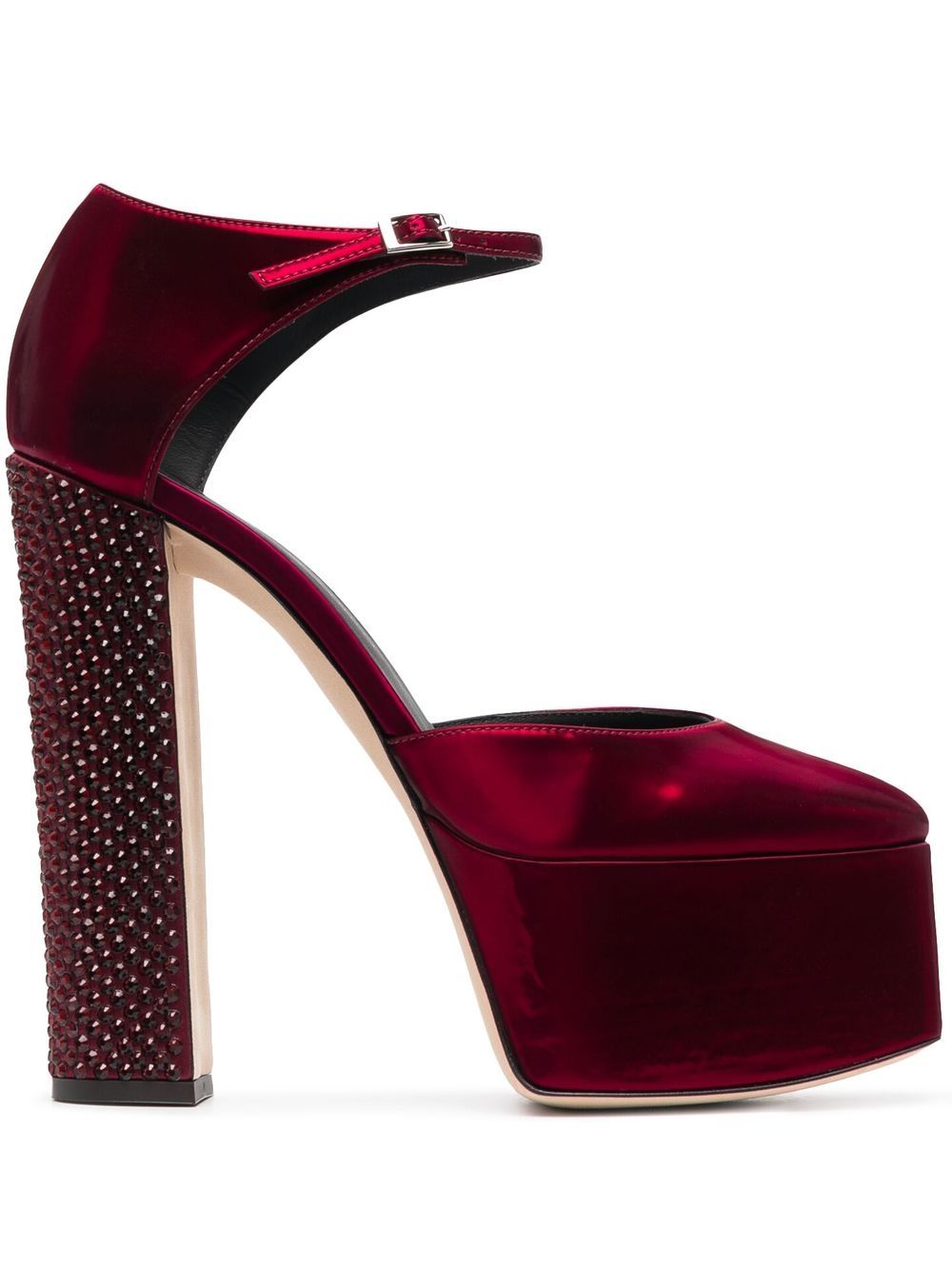 Giuseppe Zanotti 方头水台式高跟凉鞋 - 红色
