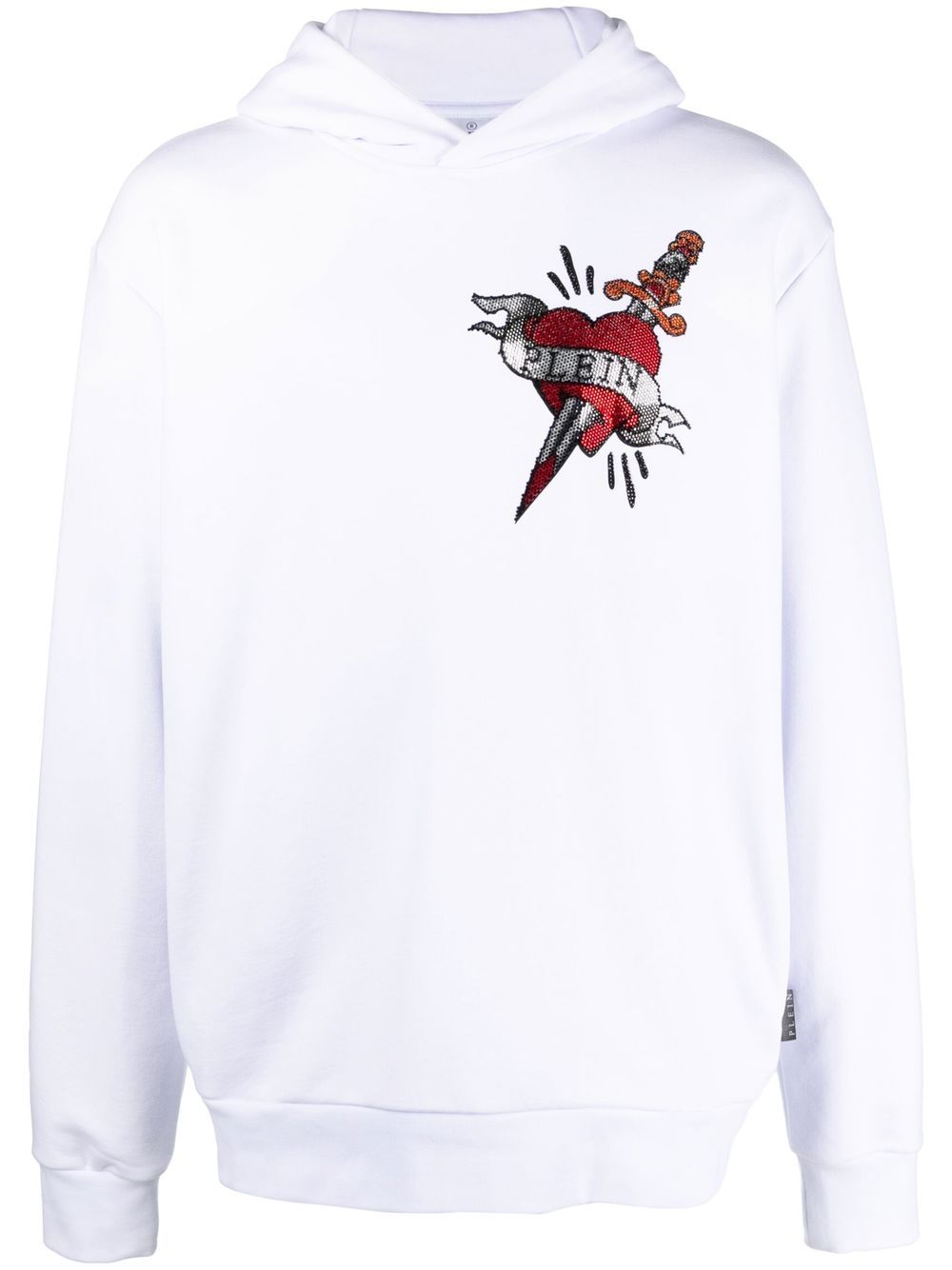 Philipp Plein Love logo印花连帽衫 - 白色