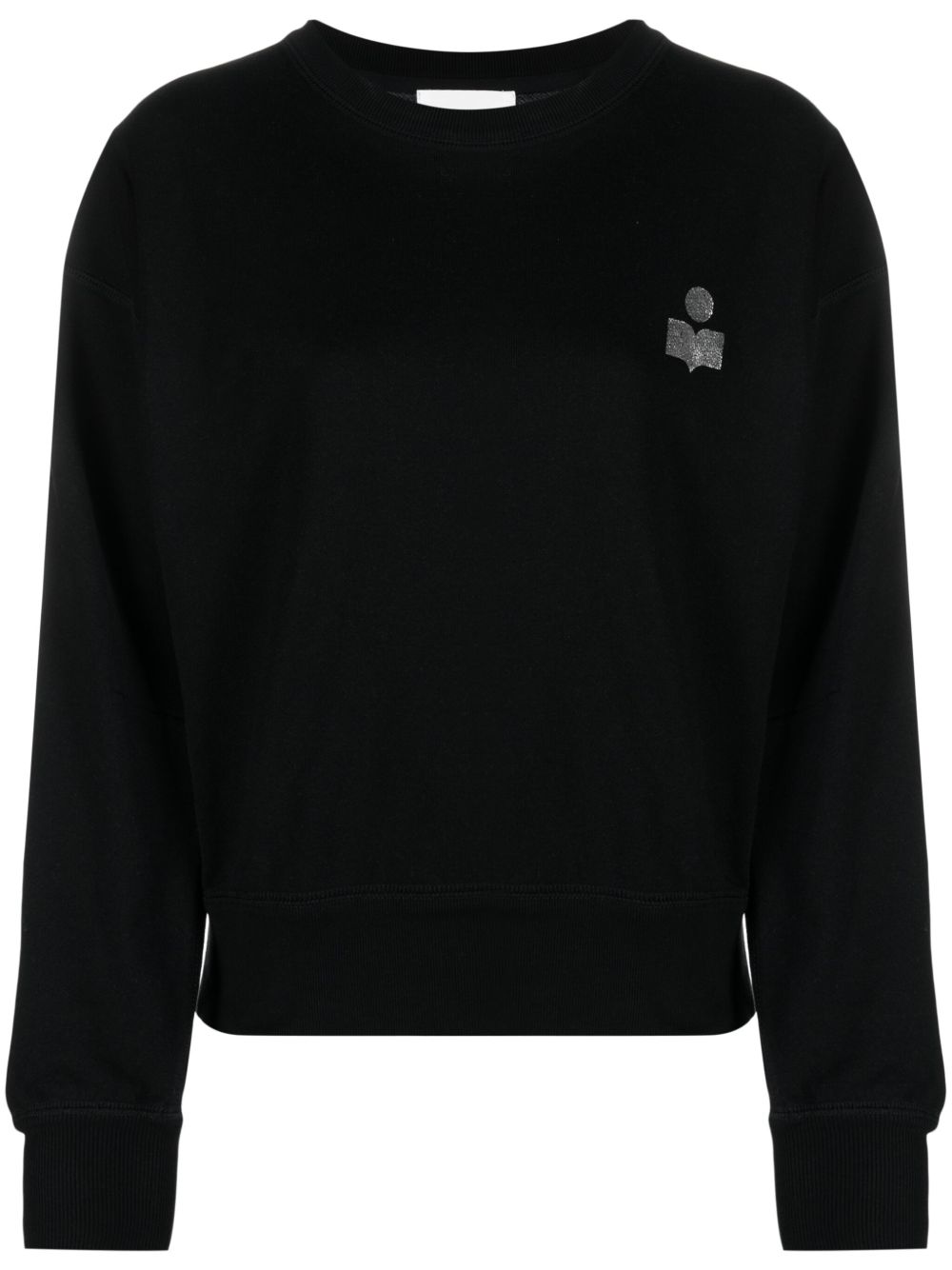 MARANT ÉTOILE logo印花垮肩卫衣 - 黑色