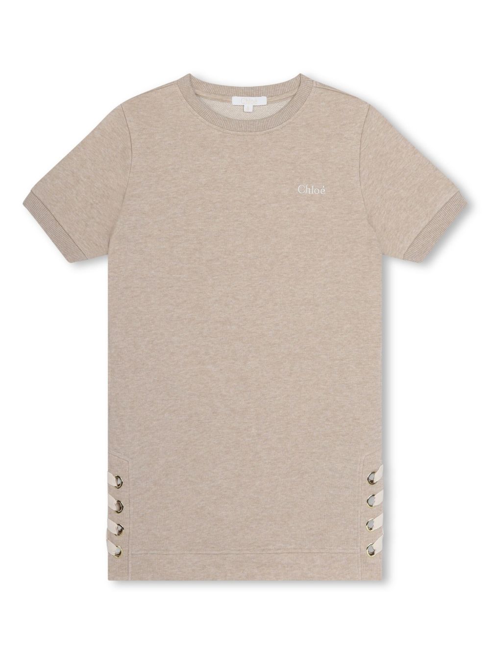Chloé Kids 蕾丝细节棉T恤 - 中性色