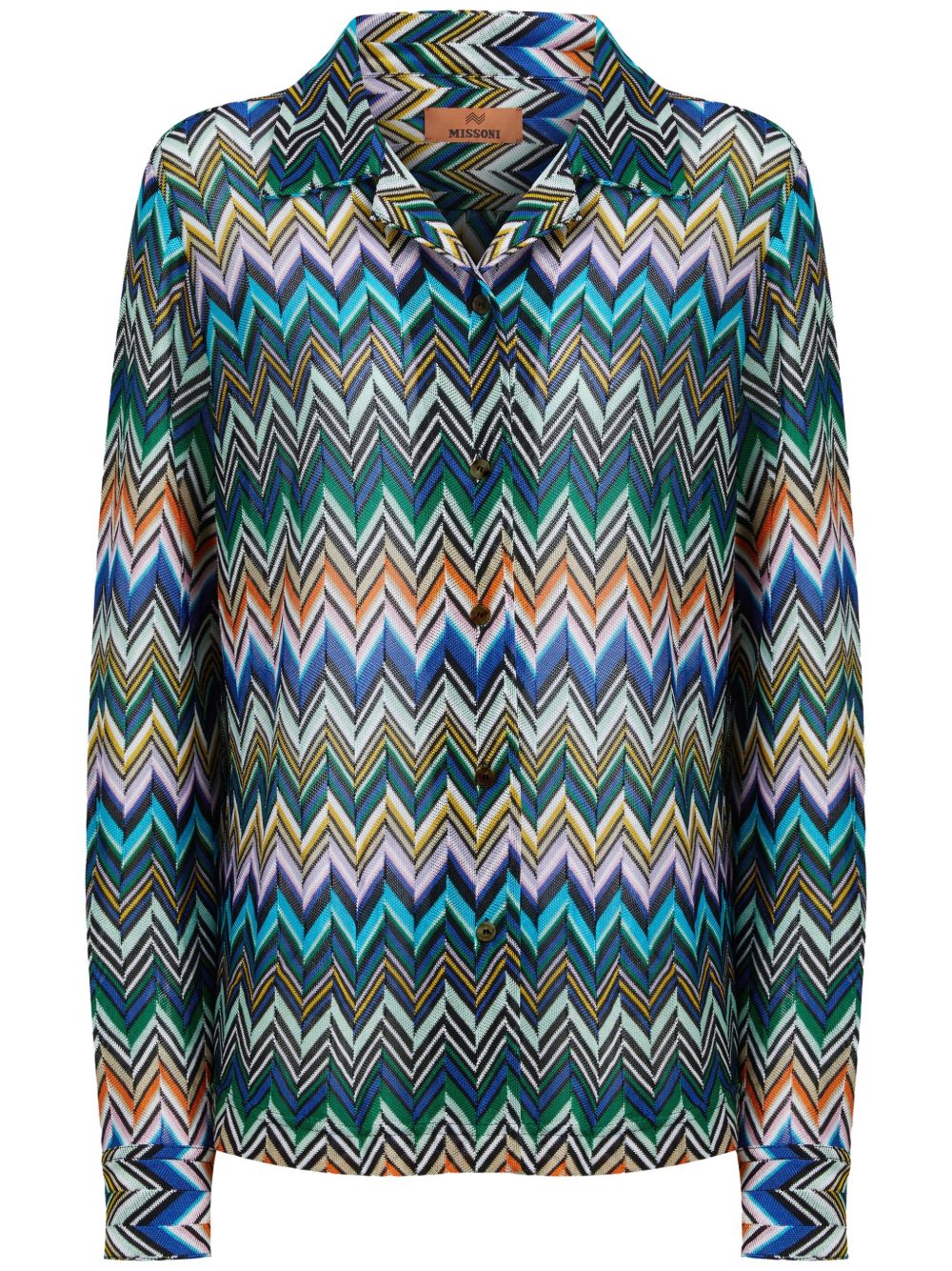 Missoni Zigzag 排扣衬衫 - 绿色