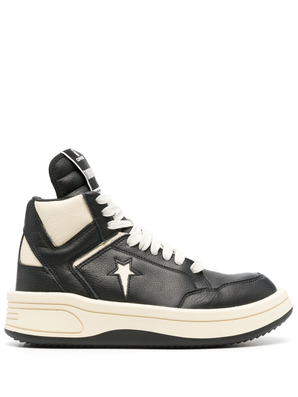 Rick Owens DRKSHDW x DRKSHDW Turbowpn 皮质运动鞋 - 黑色