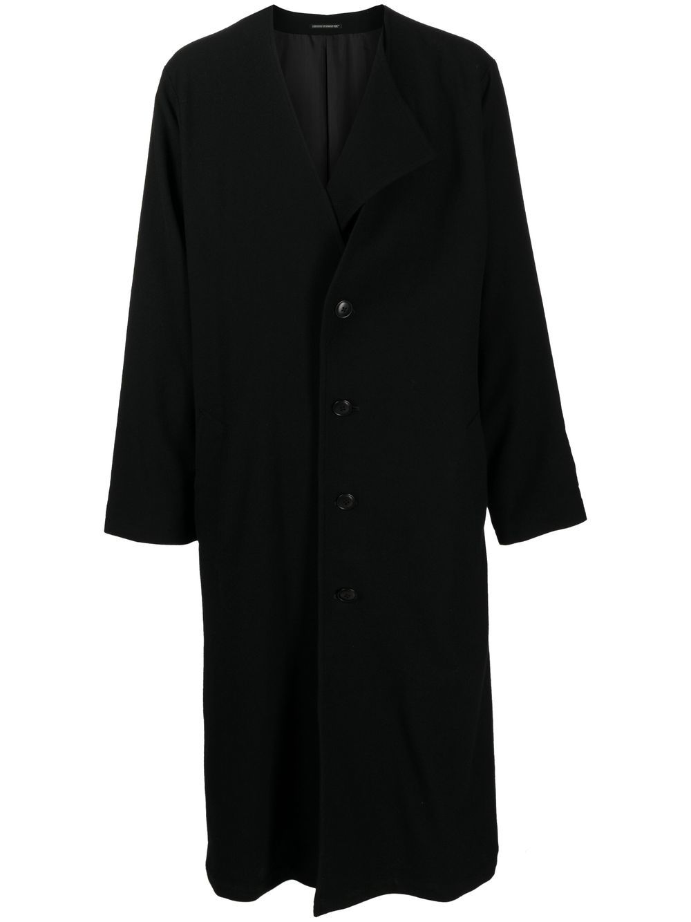 Yohji Yamamoto 单排扣羊毛外套 - 黑色
