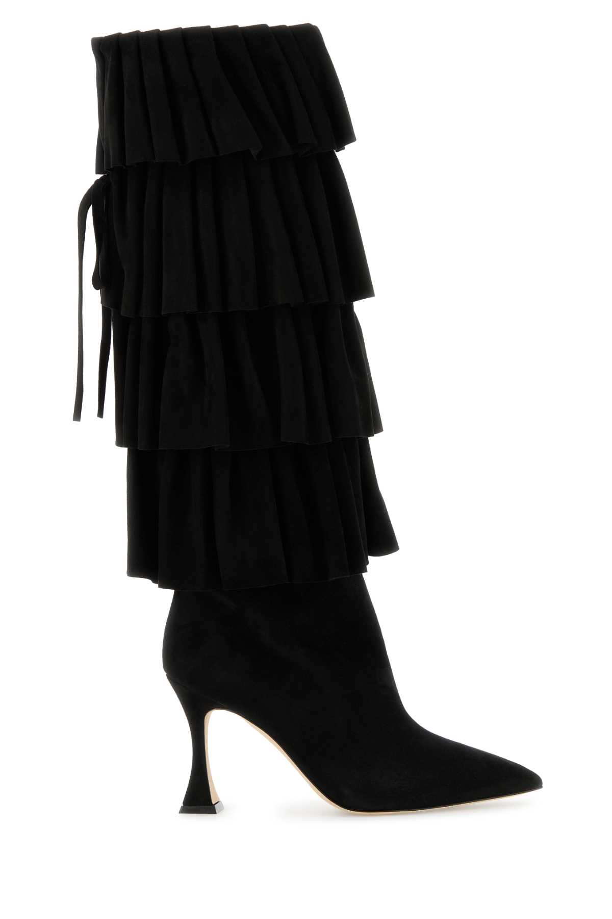 Manolo Blahnik 黑色麂皮 Miralone 短靴