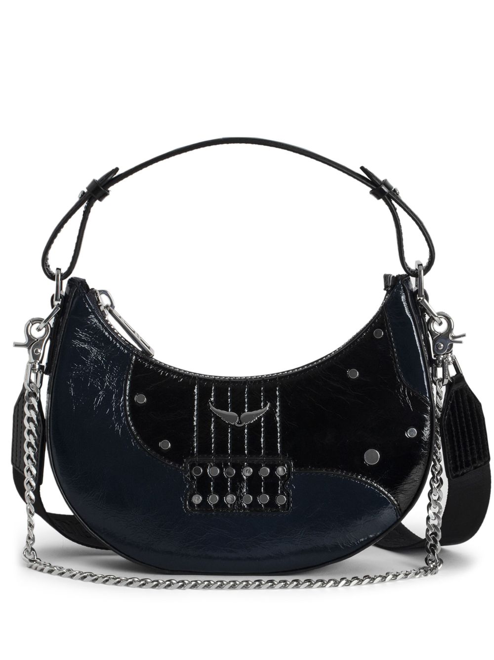 Zadig&Voltaire Moonrock 皮质斜挎包 - 黑色