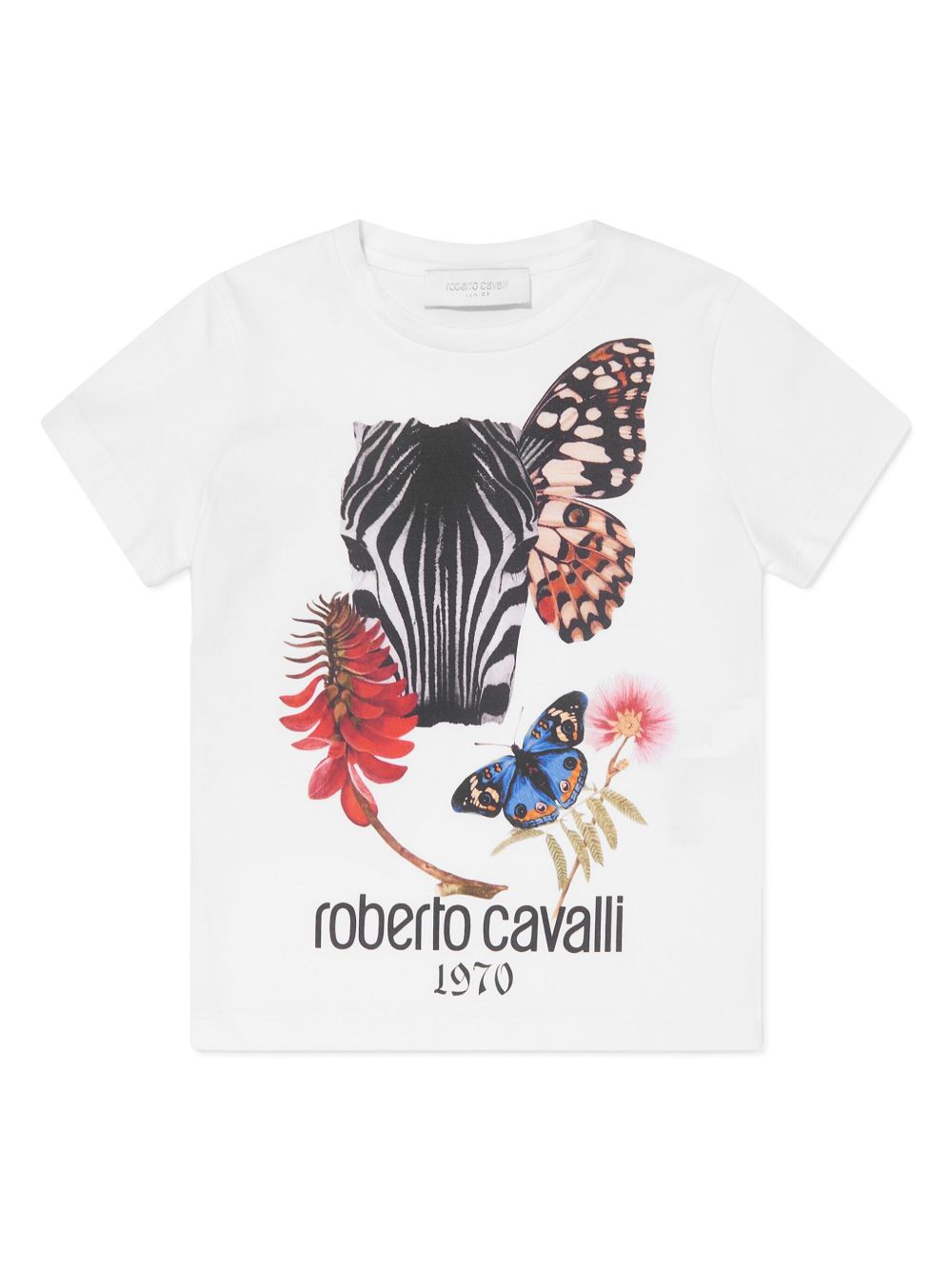 Roberto Cavalli Junior 印花棉T恤 - 白色