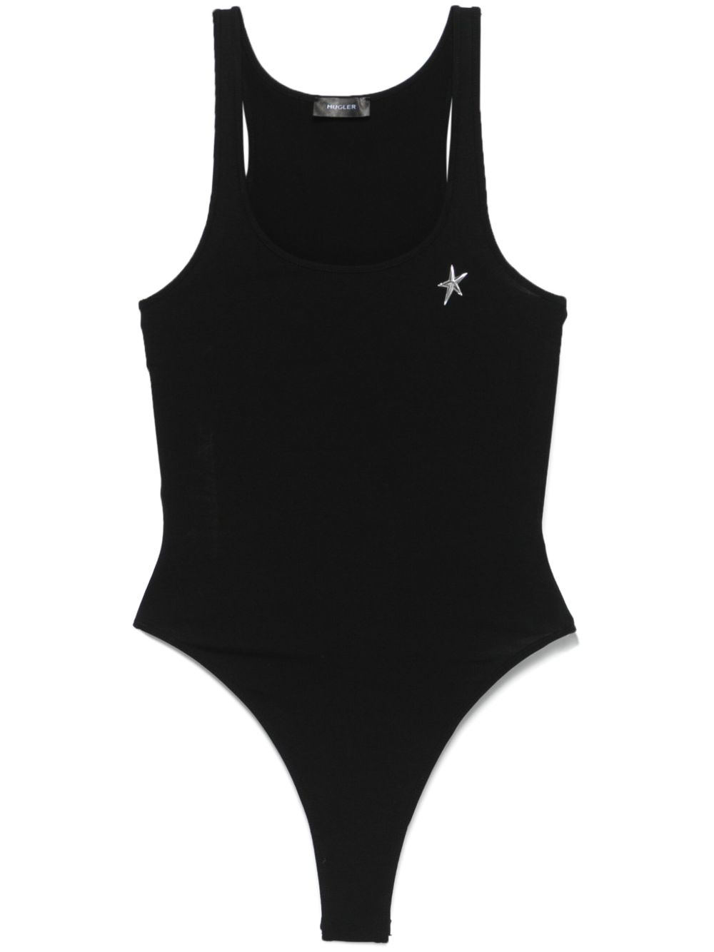 Mugler Mugler-star 连体紧身衣 - 黑色