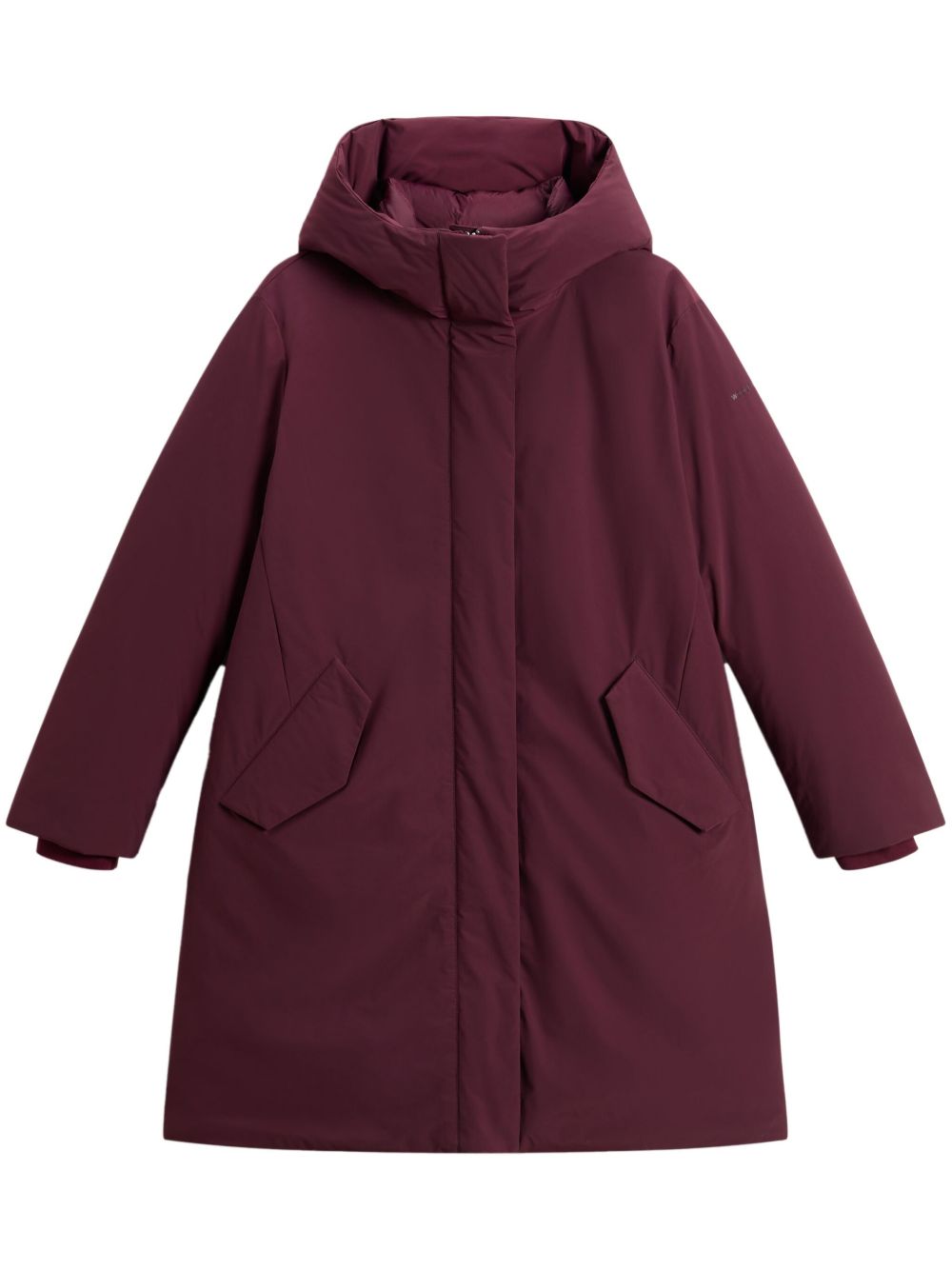 Woolrich 茧形连帽派克大衣 - 红色