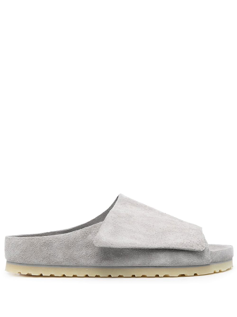 Birkenstock 露趾绒面皮拖鞋 - 灰色