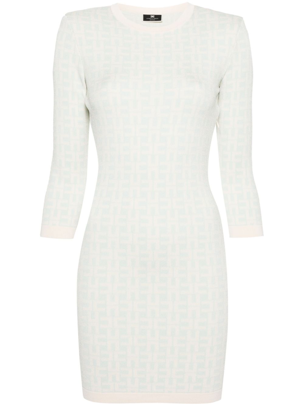 Elisabetta Franchi 经典logo提花露背连衣裙 - 蓝色