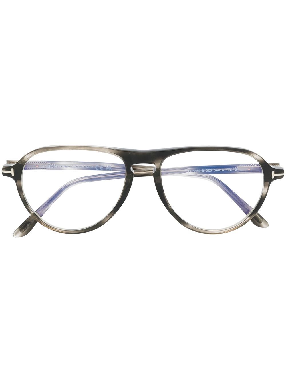 TOM FORD Eyewear 玳瑁纹飞行员眼镜 - 灰色