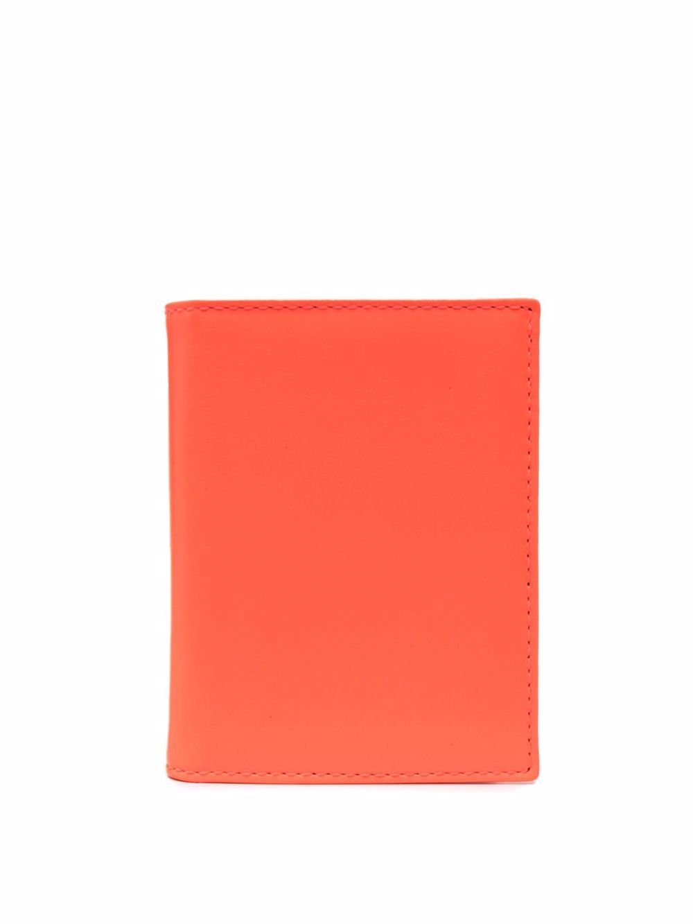Comme Des Garçons Wallet Super Fluorescent 对折迷你皮质钱包 - 橘色