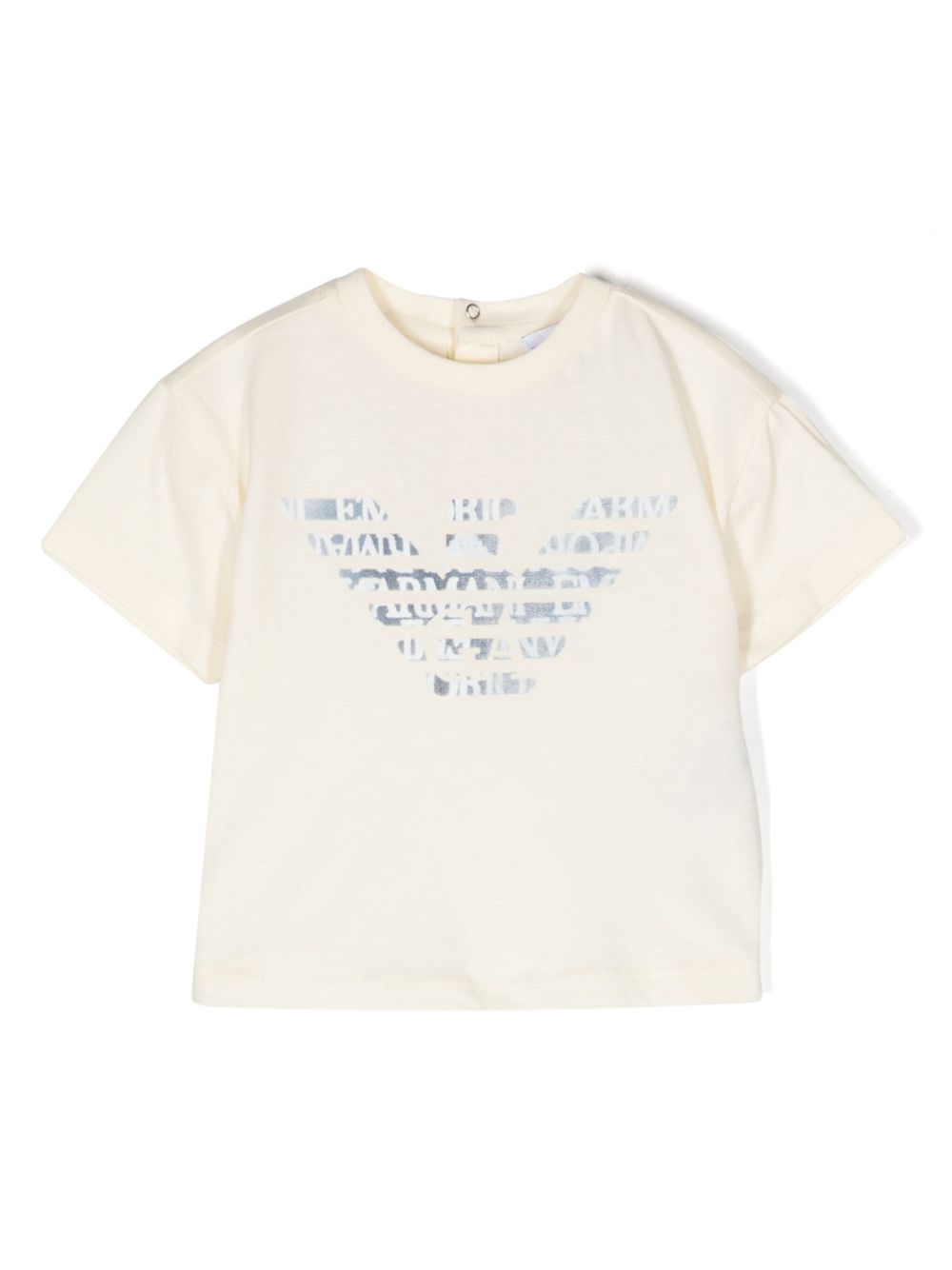Emporio Armani Kids logo缀饰棉T恤 - 黄色