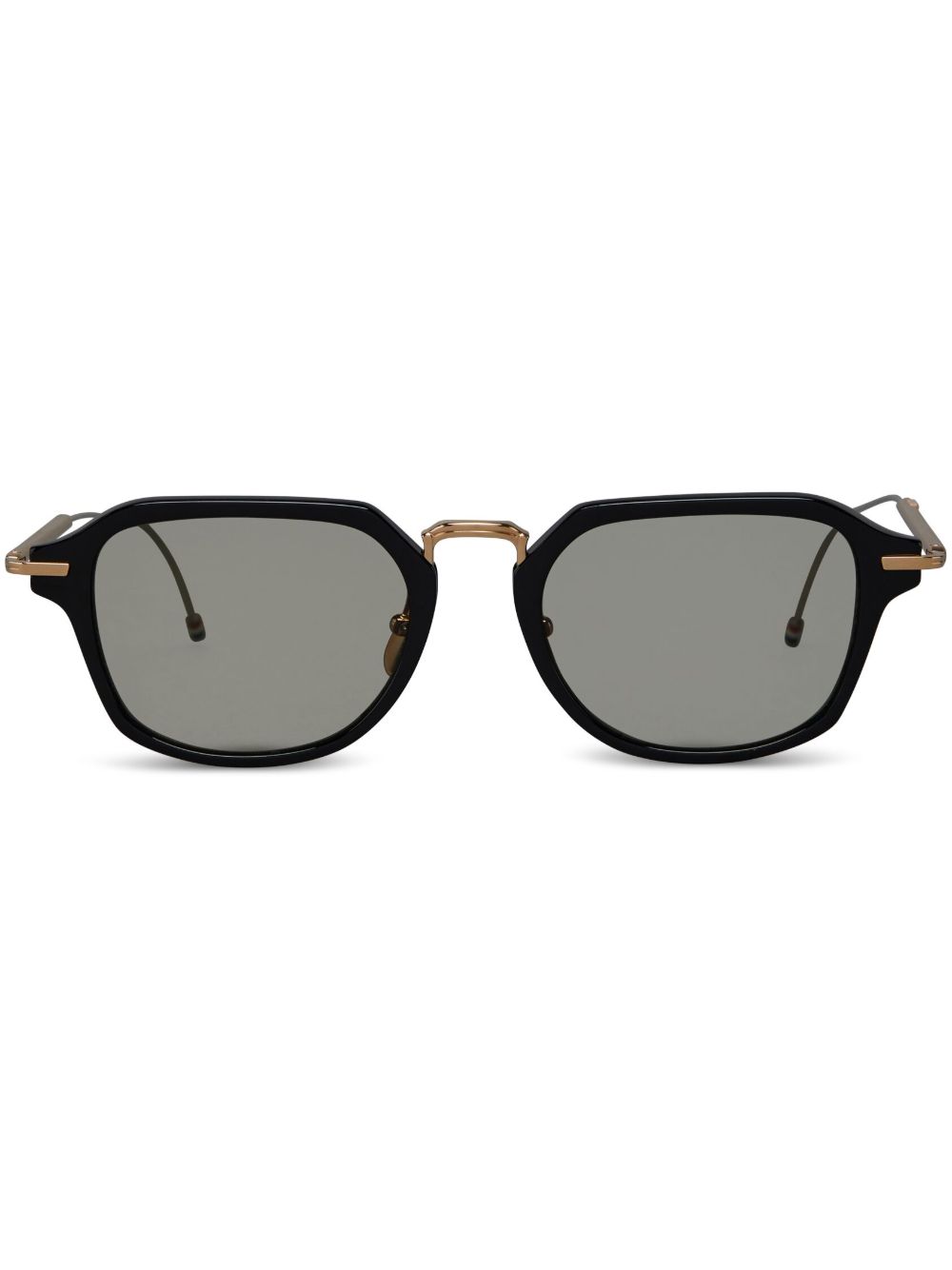 Thom Browne Eyewear 有色镜片几何镜框太阳眼镜 - 黑色