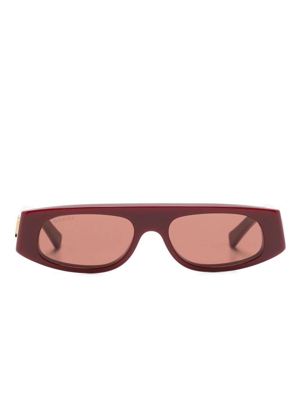 Gucci Eyewear 长方形框太阳眼镜 - 红色