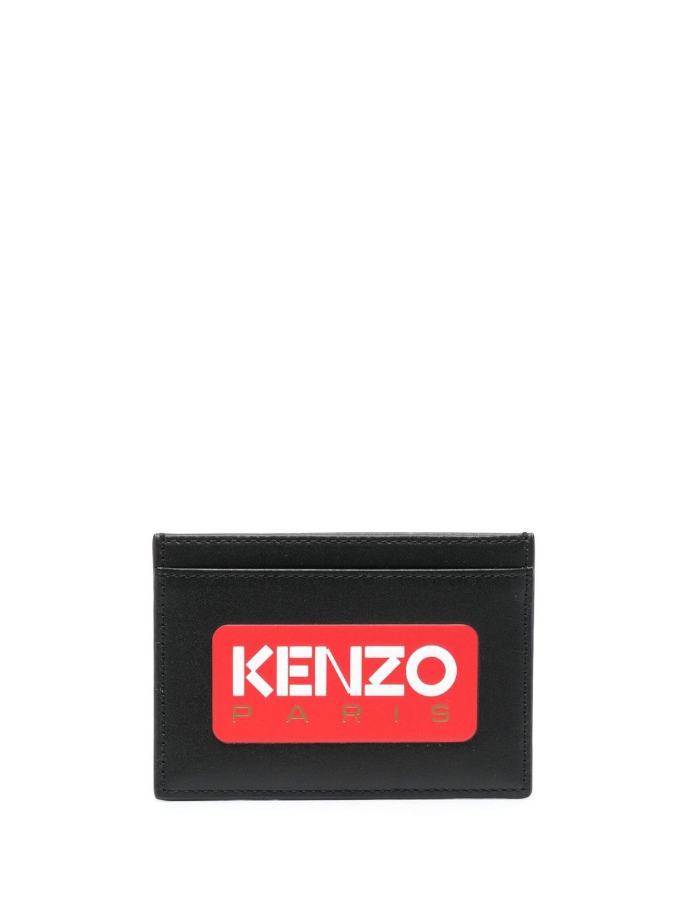 Kenzo logo印花皮质卡夹 - 黑色