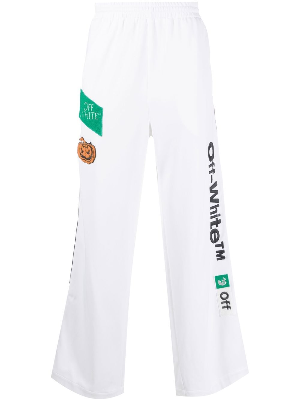 Off-White logo印花运动裤 - 白色