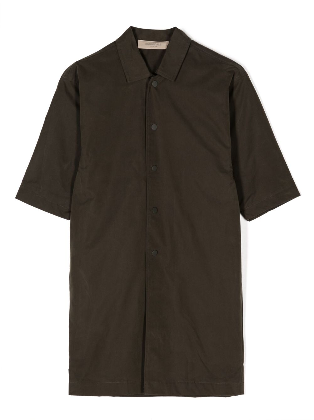FEAR OF GOD ESSENTIALS KIDS logo压纹搭扣衬衫式夹克 - 绿色