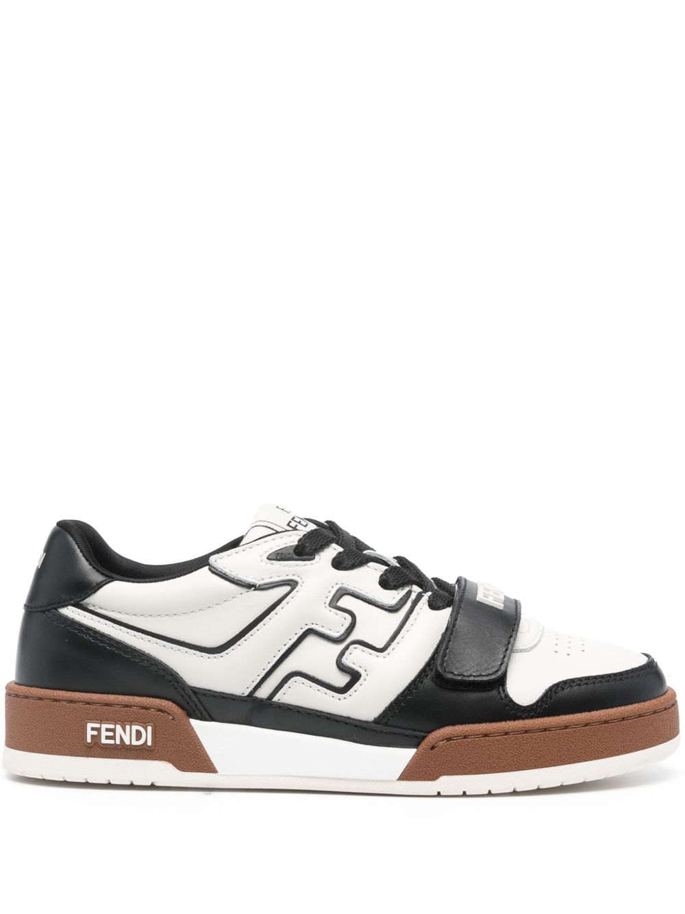 FENDI Match 拼接皮质运动鞋 - 黑色