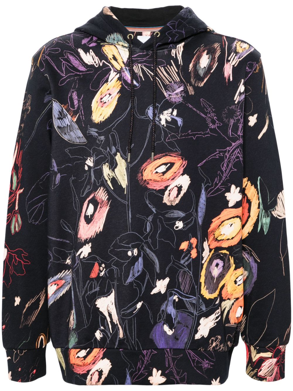 Paul Smith Sketchbook Botanical 棉连帽衫 - 黑色