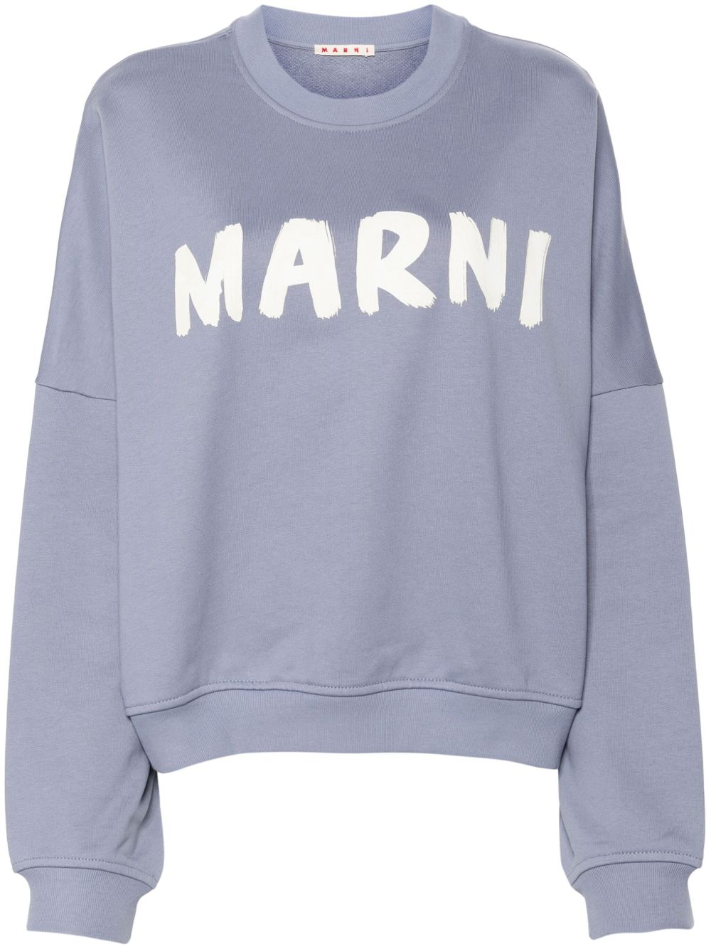 Marni logo印花棉卫衣 - 蓝色