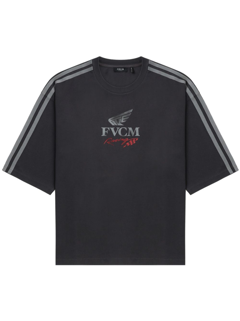 FIVE CM logo印花棉T恤 - 黑色