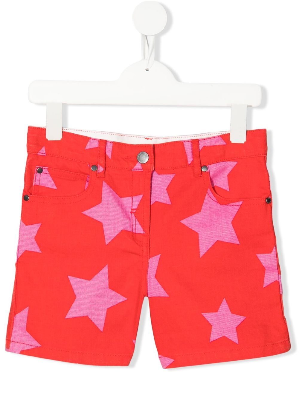 Stella McCartney Kids 斯特拉·麦卡特尼 星星印花牛仔短裤 - 红色