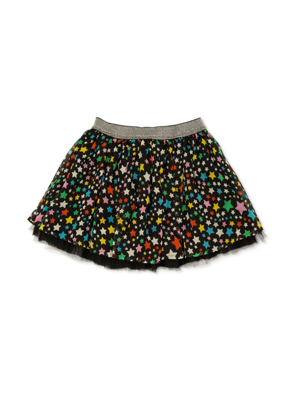 Stella McCartney Kids 星星印花薄纱半身裙 - 黑色