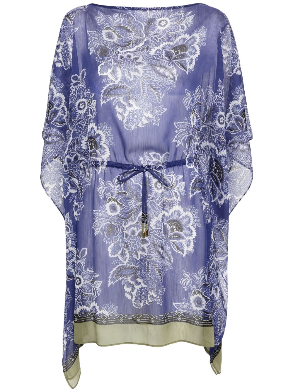 ETRO 大面积花卉印花长款上衣 - 蓝色