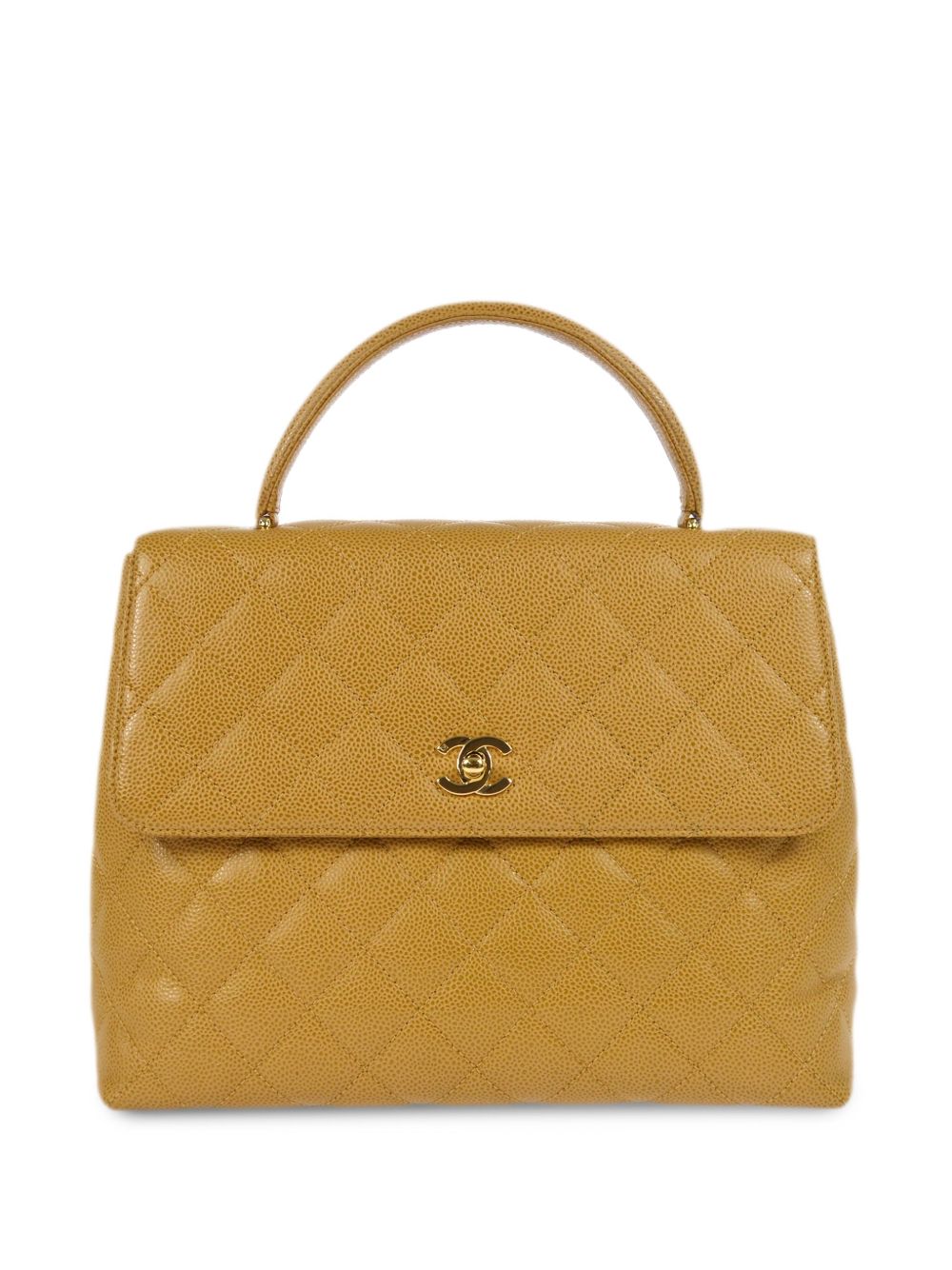 CHANEL Pre-Owned Kelly 菱纹绗缝中号手提包（2000年典藏款） - 中性色