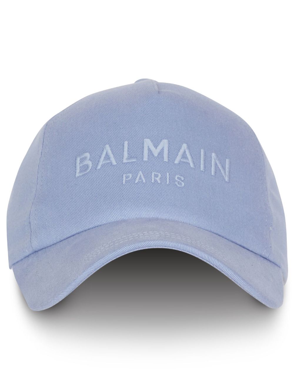Balmain logo刺绣棉棒球帽 - 蓝色