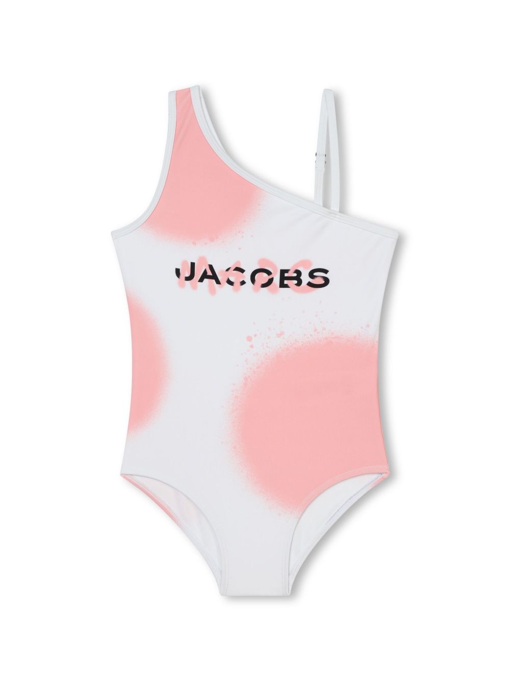 Marc Jacobs Kids 不对称logo印花连体泳衣 - 白色