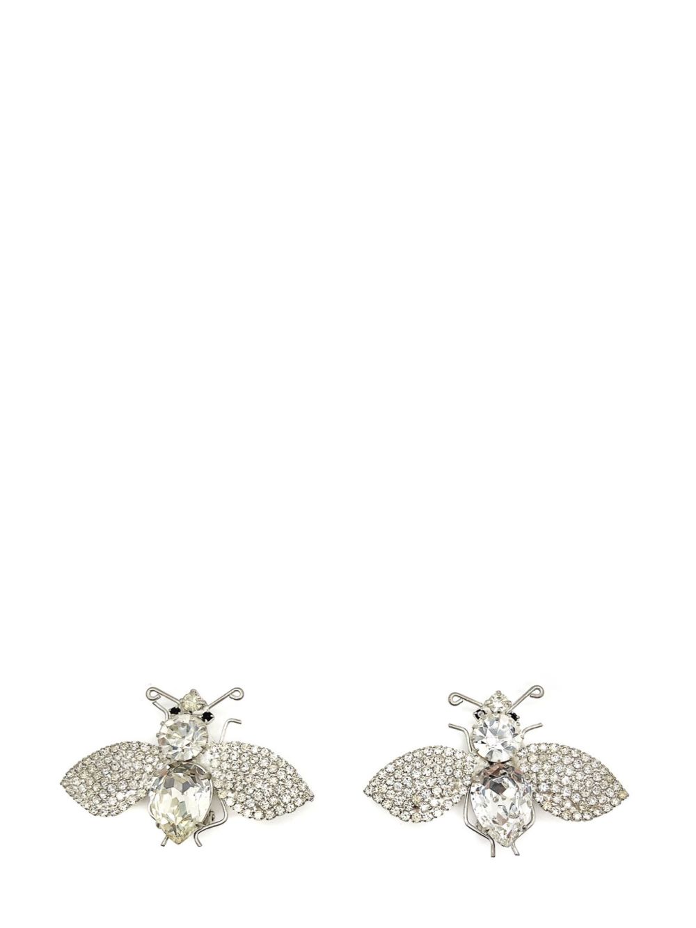 Jennifer Gibson Jewellery Vintage Statement Crystal Bee Earrings 1980s - 银色