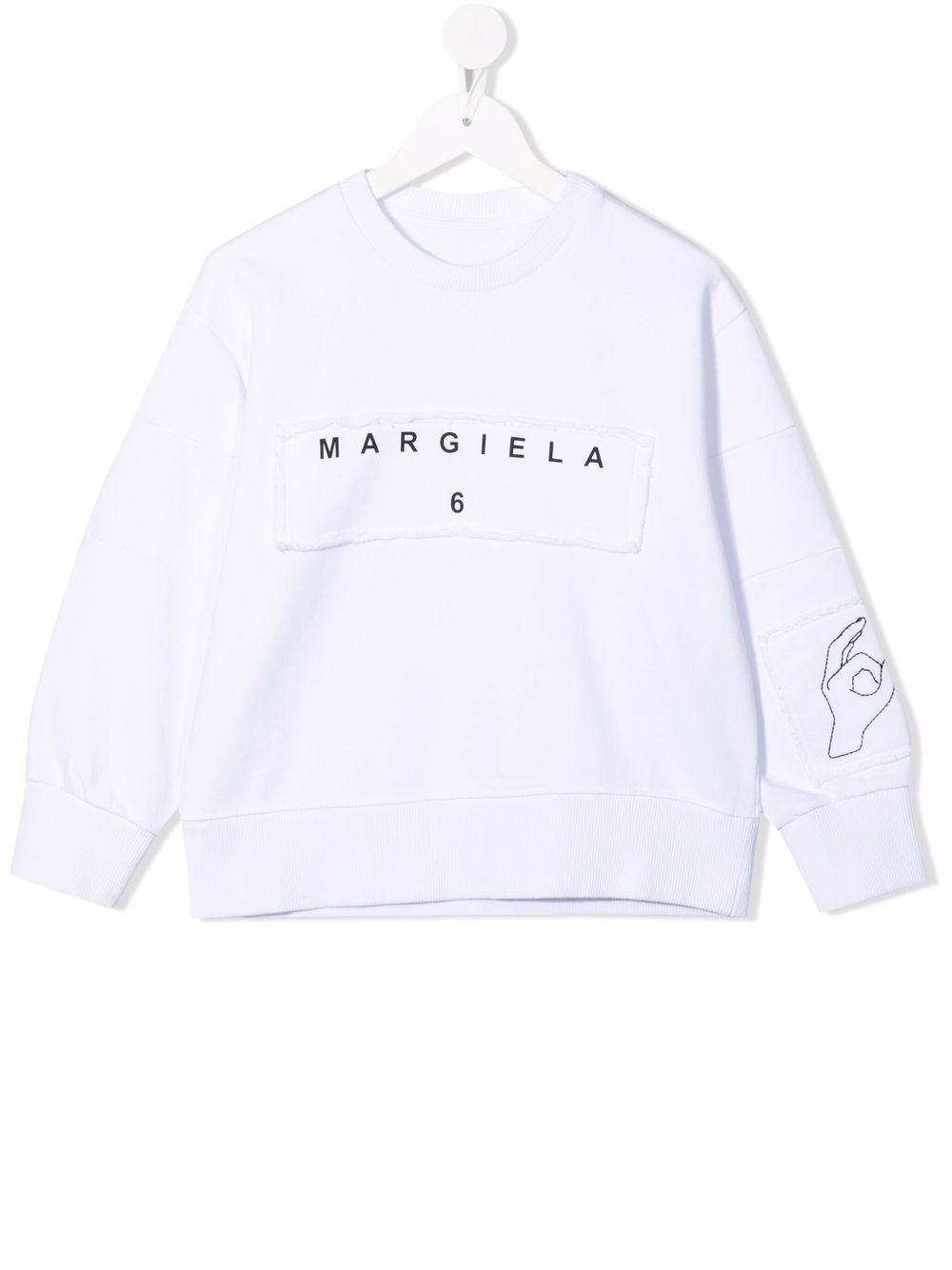 MM6 Maison Margiela Kids 马丁·马吉拉时装屋 logo印花卫衣 - 白色
