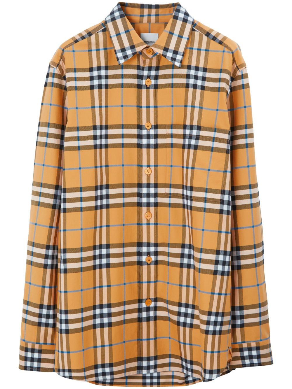 Burberry 经典格纹棉衬衫 - 橘色