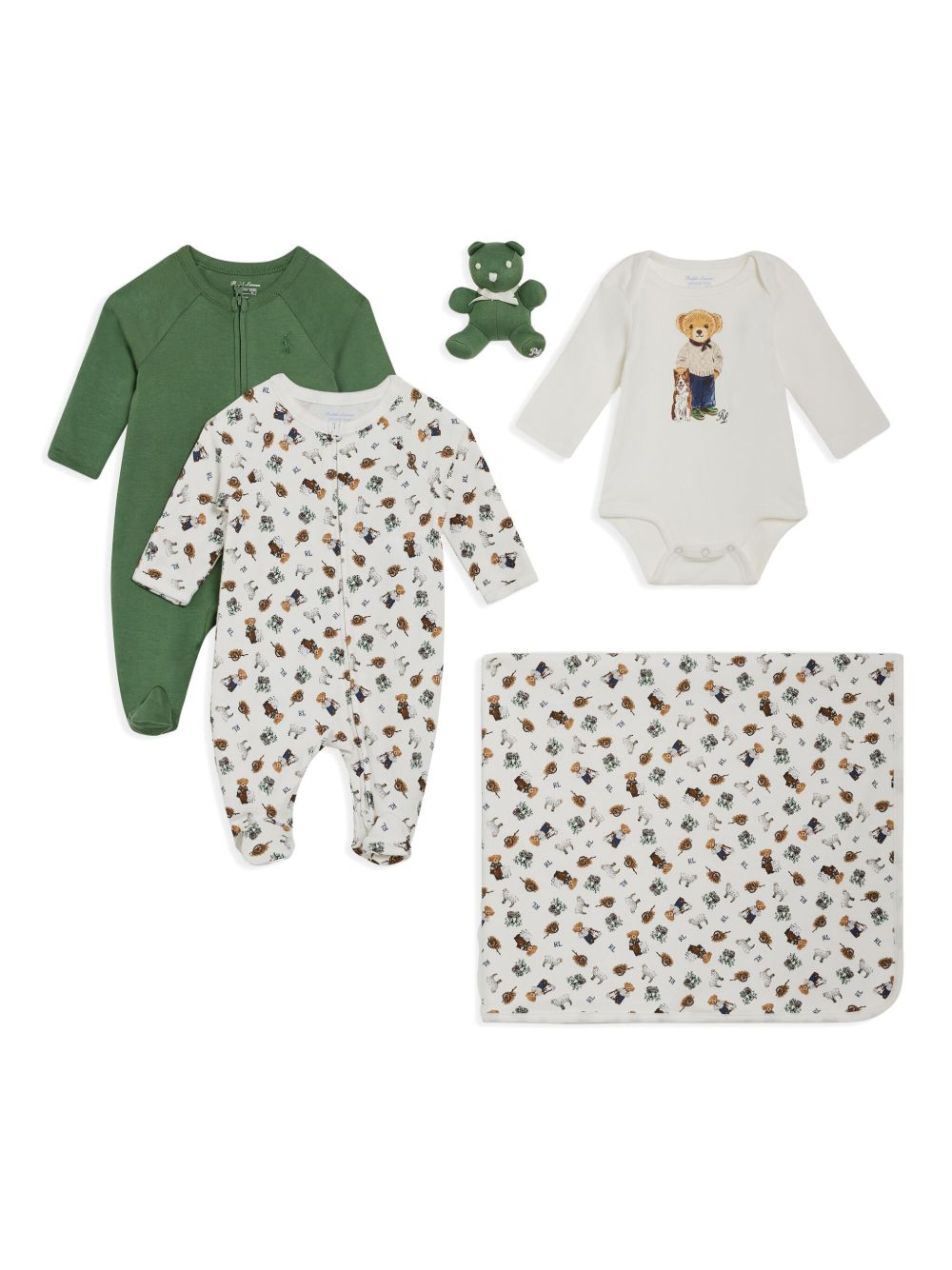 POLO RALPH LAUREN KIDS Polo Bear 连体衣套装（五件装） - 白色
