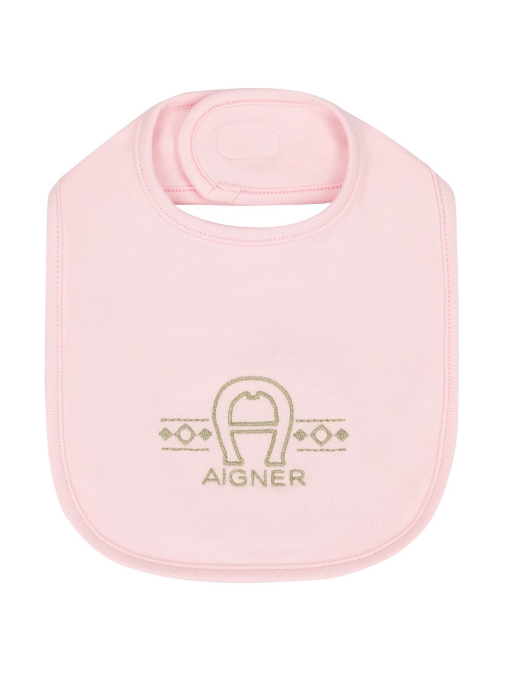 Aigner Kids logo刺绣围嘴 - 粉色