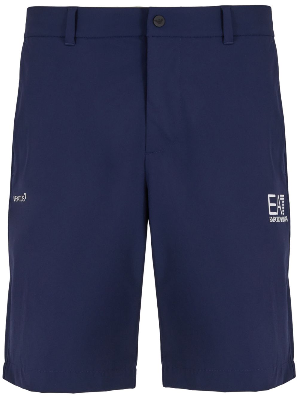 Ea7 Emporio Armani logo印花短裤 - 蓝色