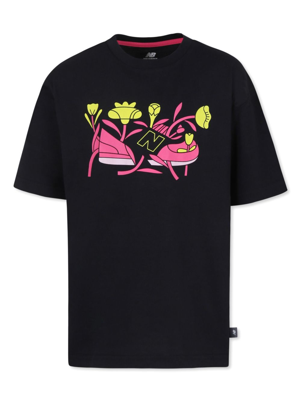 New Balance Kids CDL Floral Shoe 印花T恤 - 黑色