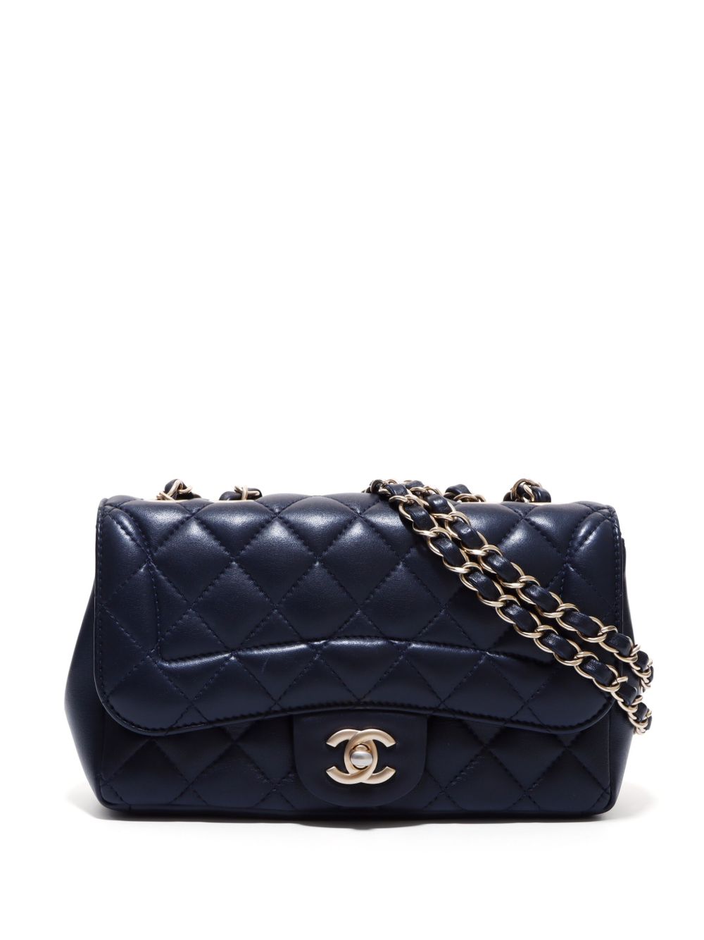 CHANEL Pre-Owned 菱形绗缝单肩包（2015年典藏款） - 蓝色