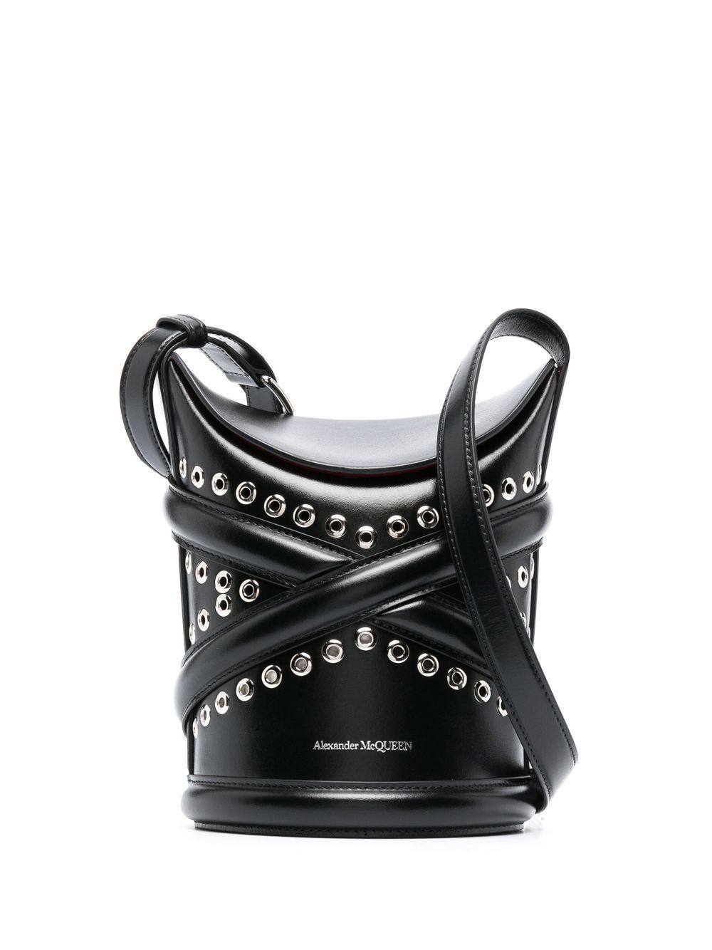 Alexander McQueen Lei 铆钉水桶包 - 黑色
