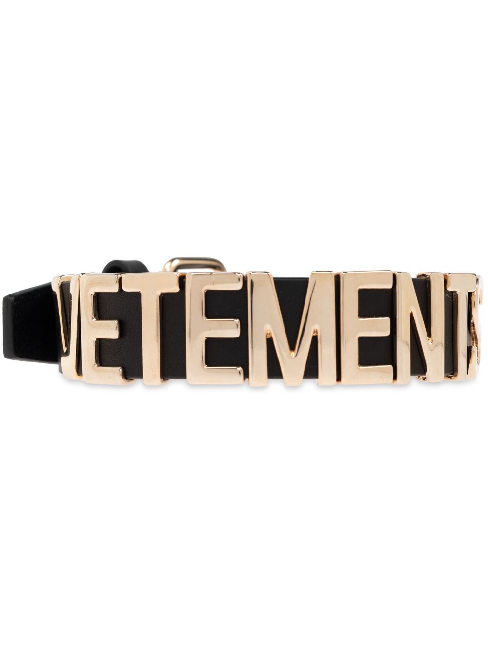 VETEMENTS logo皮质项圈式项链 - 黑色