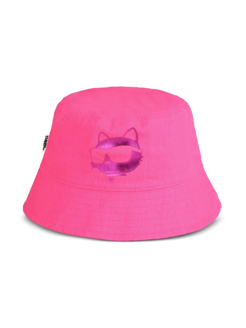 Karl Lagerfeld Kids Choupette 图案棉渔夫帽 - 粉色