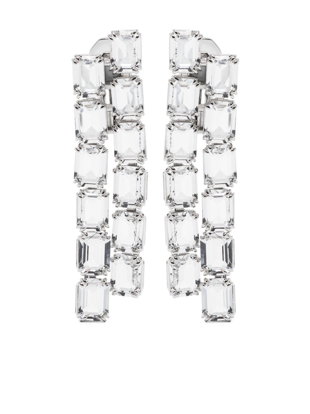 Swarovski Millenia 夹扣式吊坠耳环 - 银色