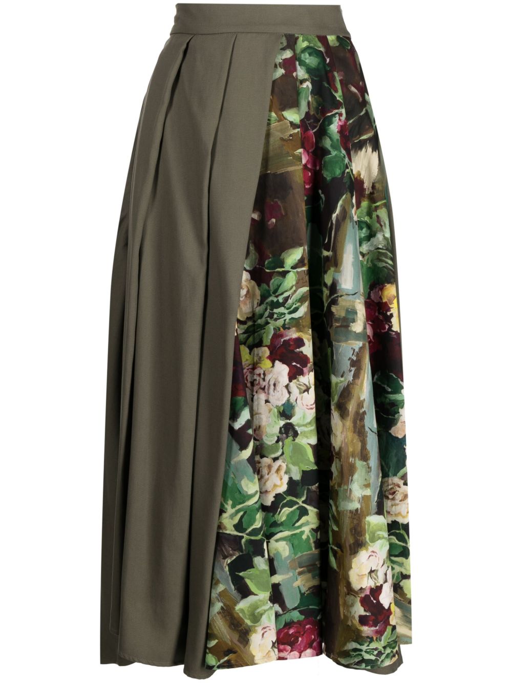 Antonio Marras 花卉印花百褶半身裙 - 绿色