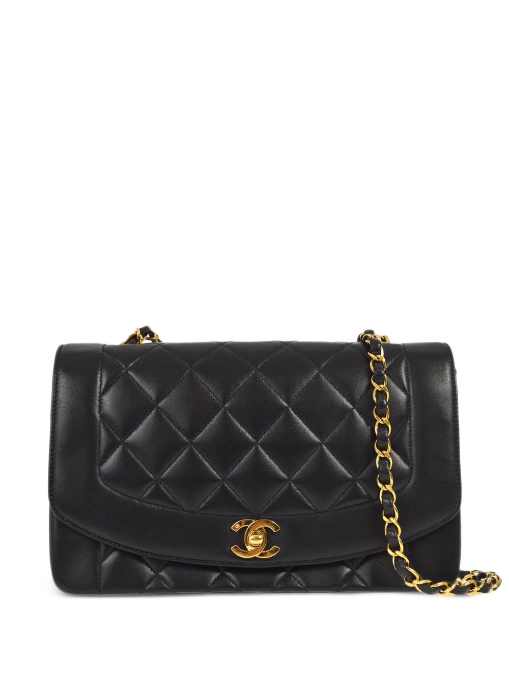 CHANEL Pre-Owned Diana 中号单肩包（1992年典藏款） - 黑色