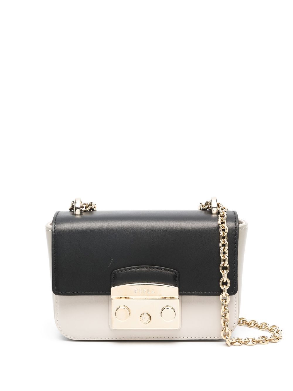 Furla 双色皮质单肩包 - 中性色