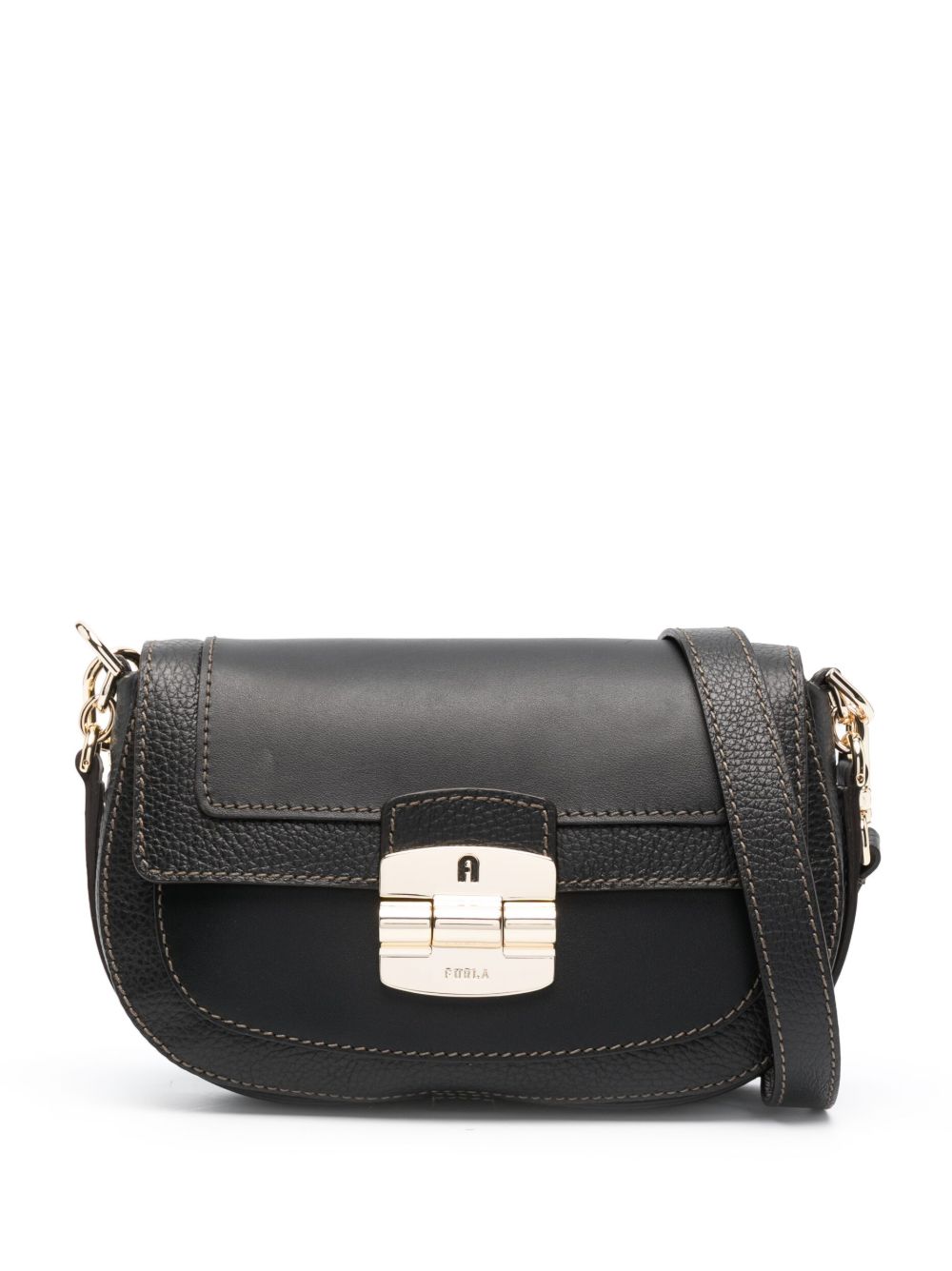 Furla Club 2 皮质斜挎包 - 黑色