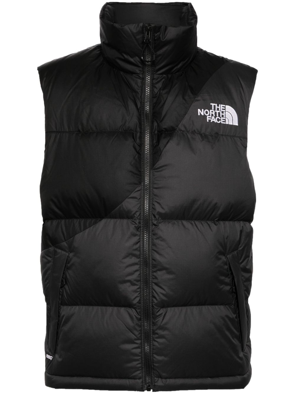 The North Face logo刺绣填充夹克 - 黑色